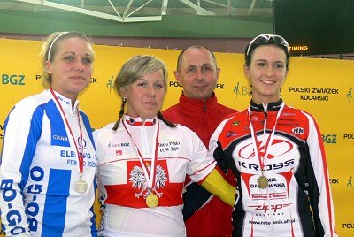 Podium w konkurencji scratch kobiet