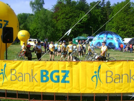 Norbert Słowiński, zawodnik teamu kolarskiego Bank BGŻ zajął