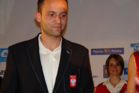Ślubowanie kolarzy szosowych przed wyjazdem na Igrzyska XXIX Olimpiady