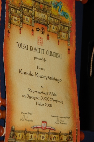 Ślubowanie kolarzy torowych przed wyjazdem na Igrzyska XXIX Olimpiady